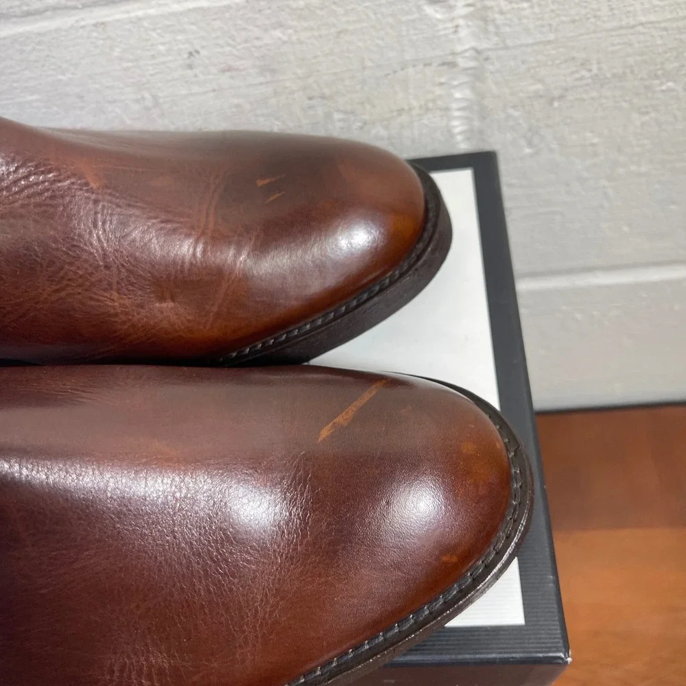 Mark Nason‎ Eastwood Franco Brown Leather Chelsea Boots Pull On Men's Size 13 US